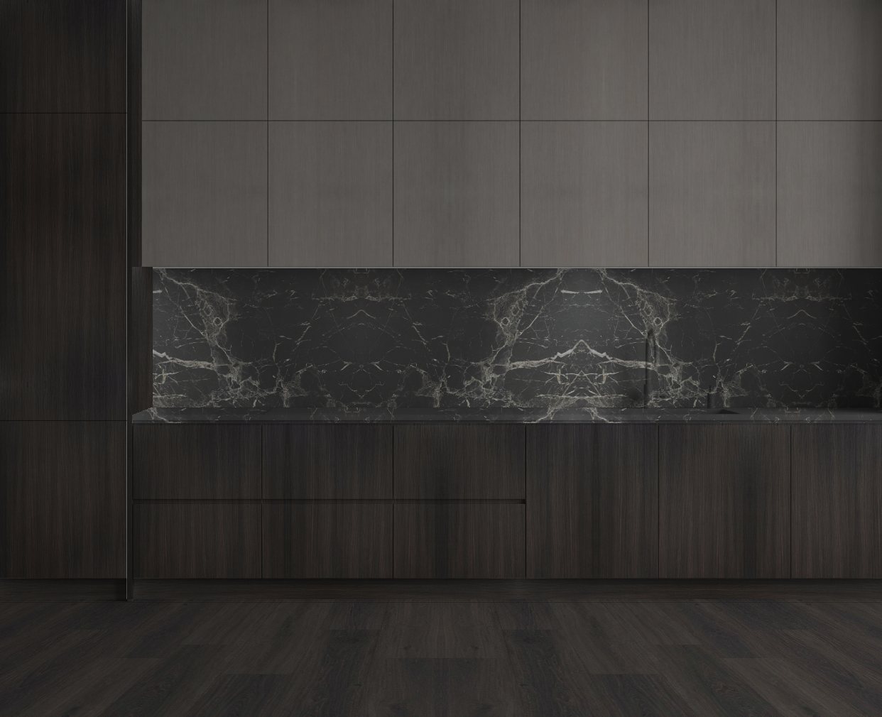 Virtuvė su Black Marble: Ramus