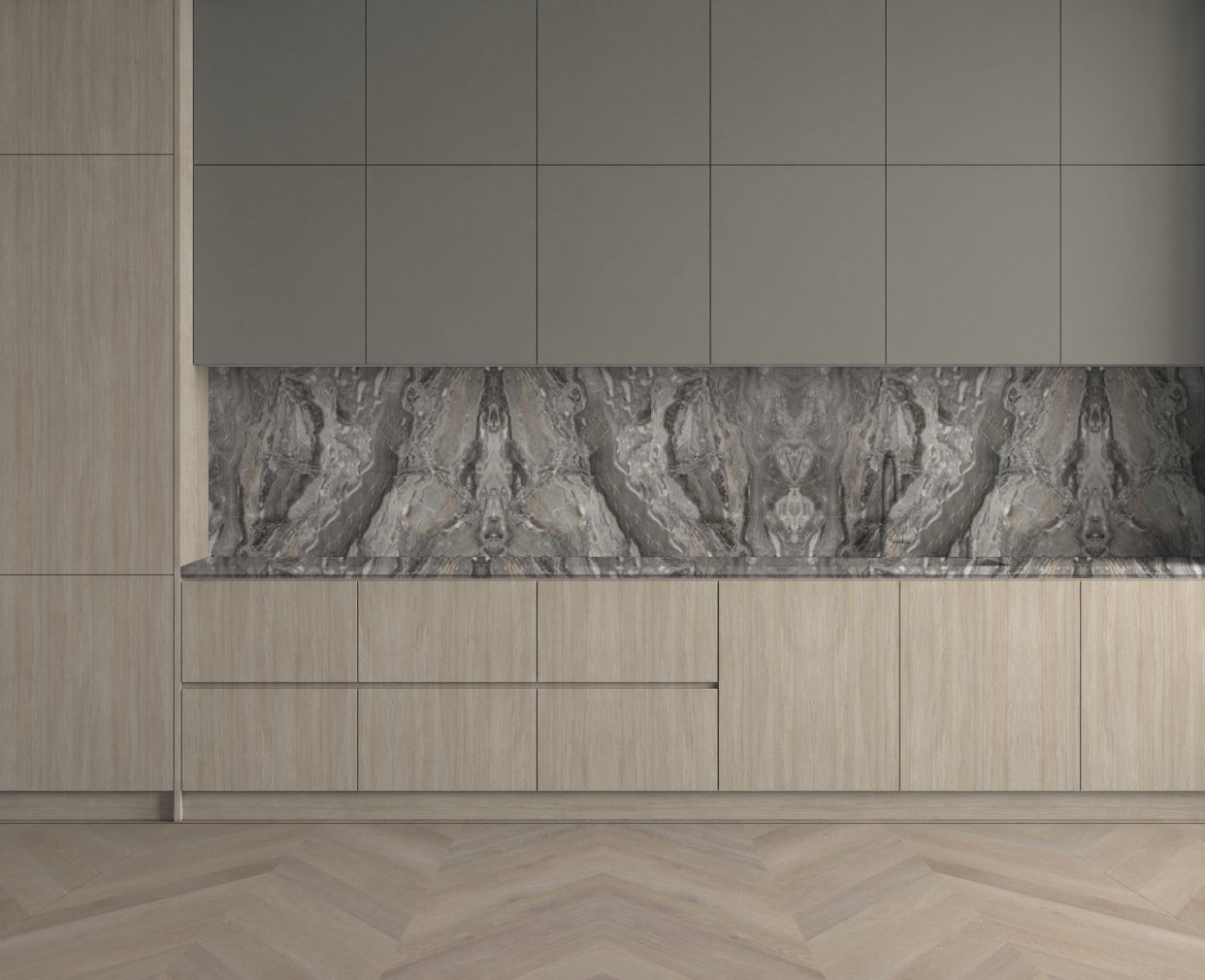 Virtuvė su Oyster Urban Oak: Ramus