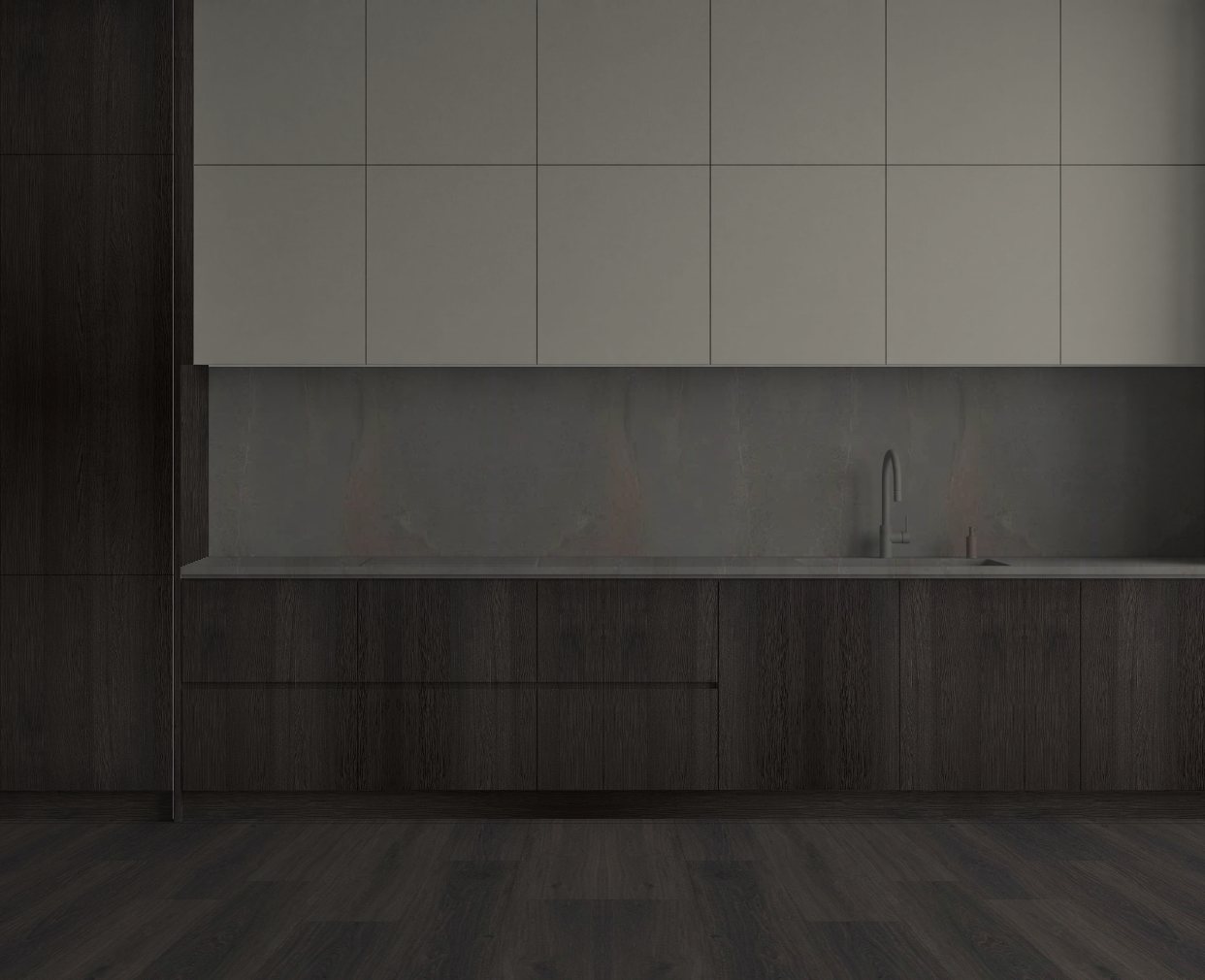 Virtuvė su Ebony Oak: Švelnus kontrastas