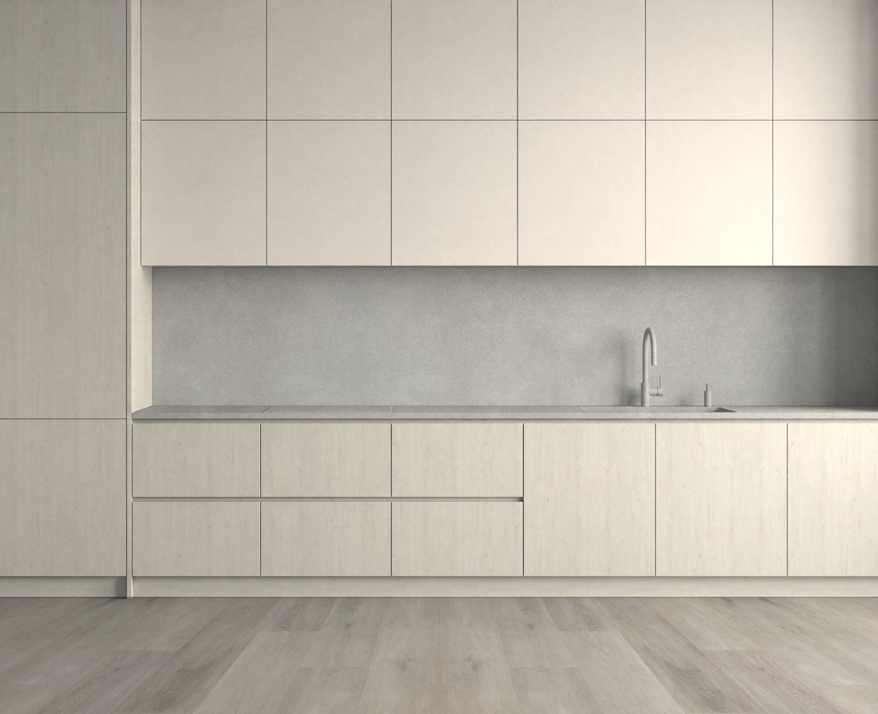 Virtuvė su White Coastland Oak: Švelnus kontrastas