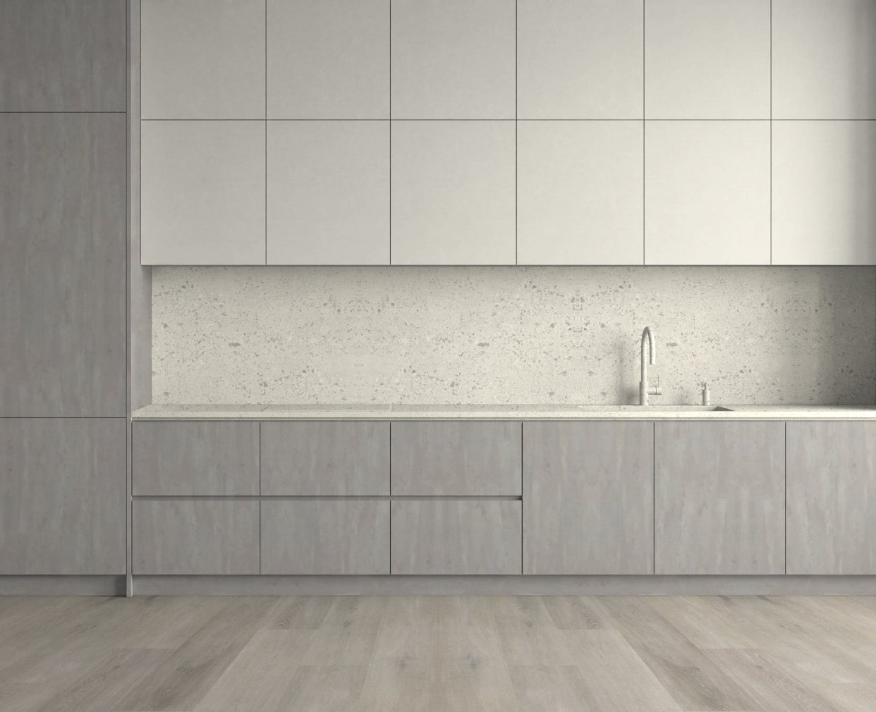 Virtuvė su Light Terrazzo Marble: Ramus