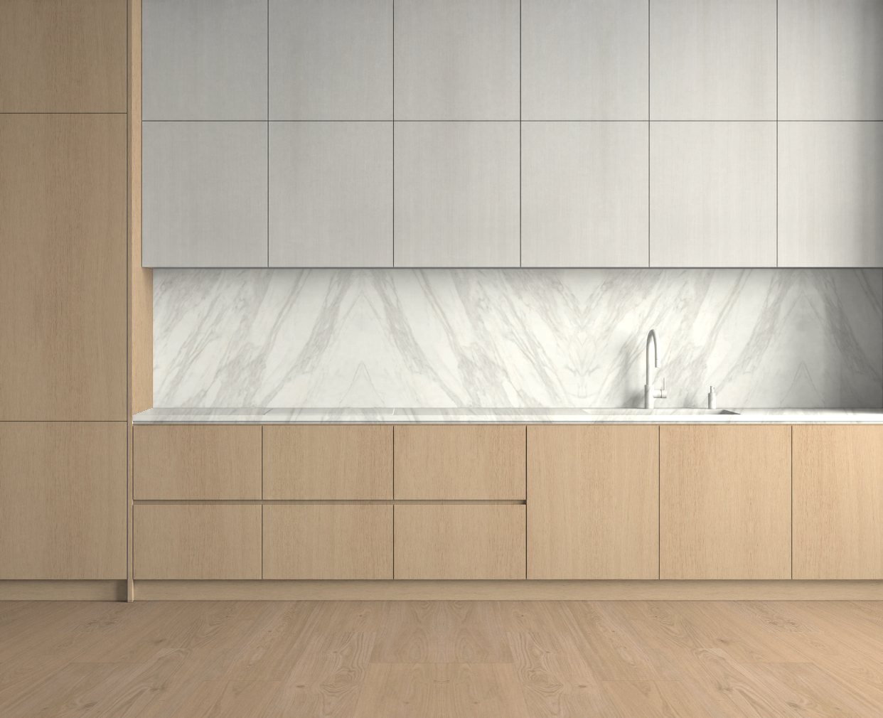 Virtuvė su Vanilla Oak: Ramus