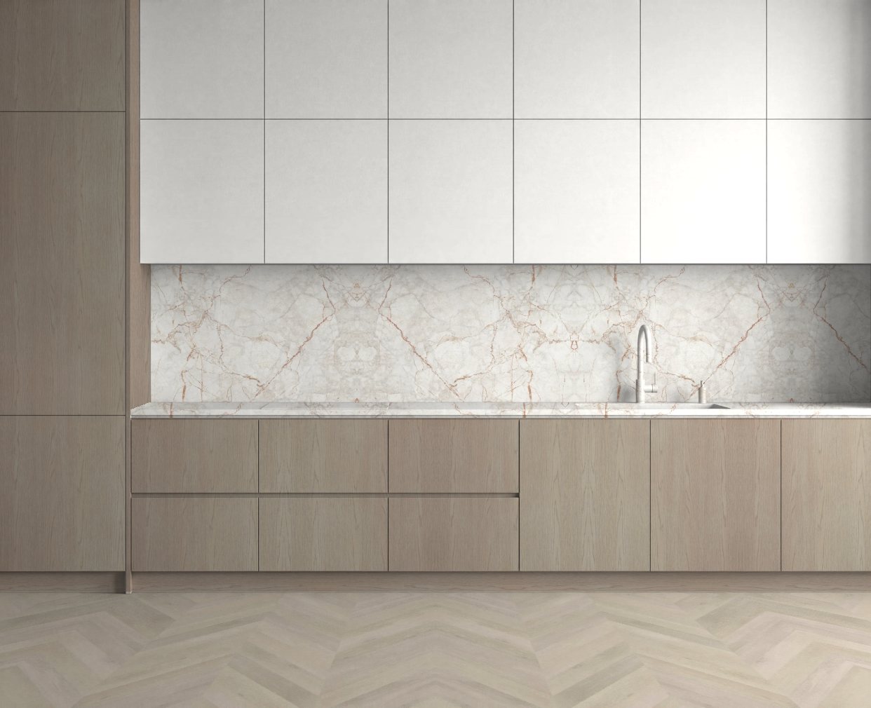 Virtuvė su Portobello Elegante: Švelnus kontrastas