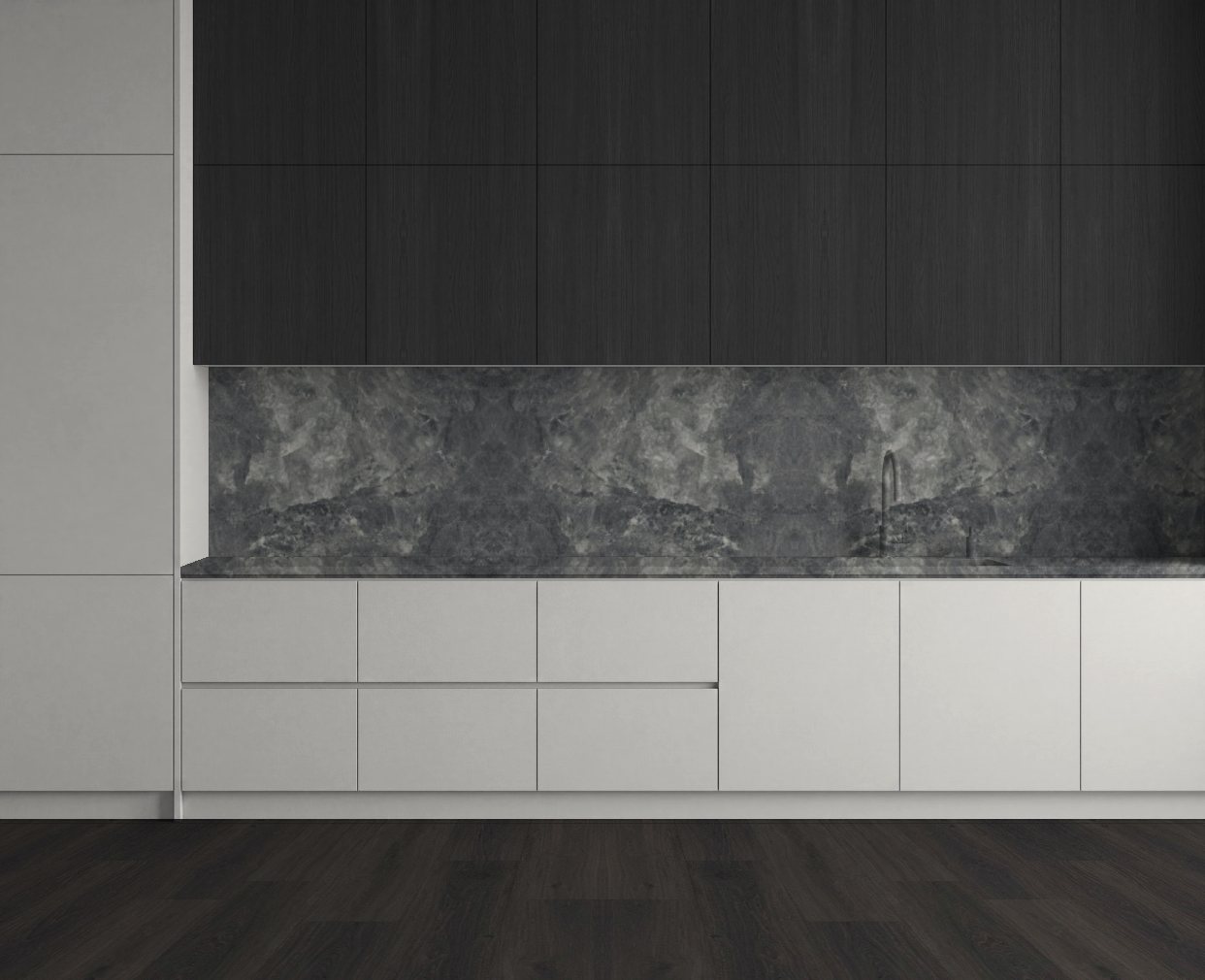 Virtuvė su Italian Stone: Ryškus kontrastas