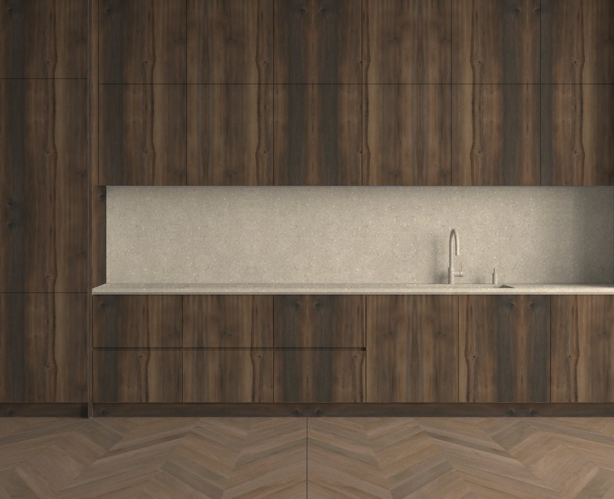 Virtuvė su Ristretto Baroque Oak: Švelnus kontrastas
