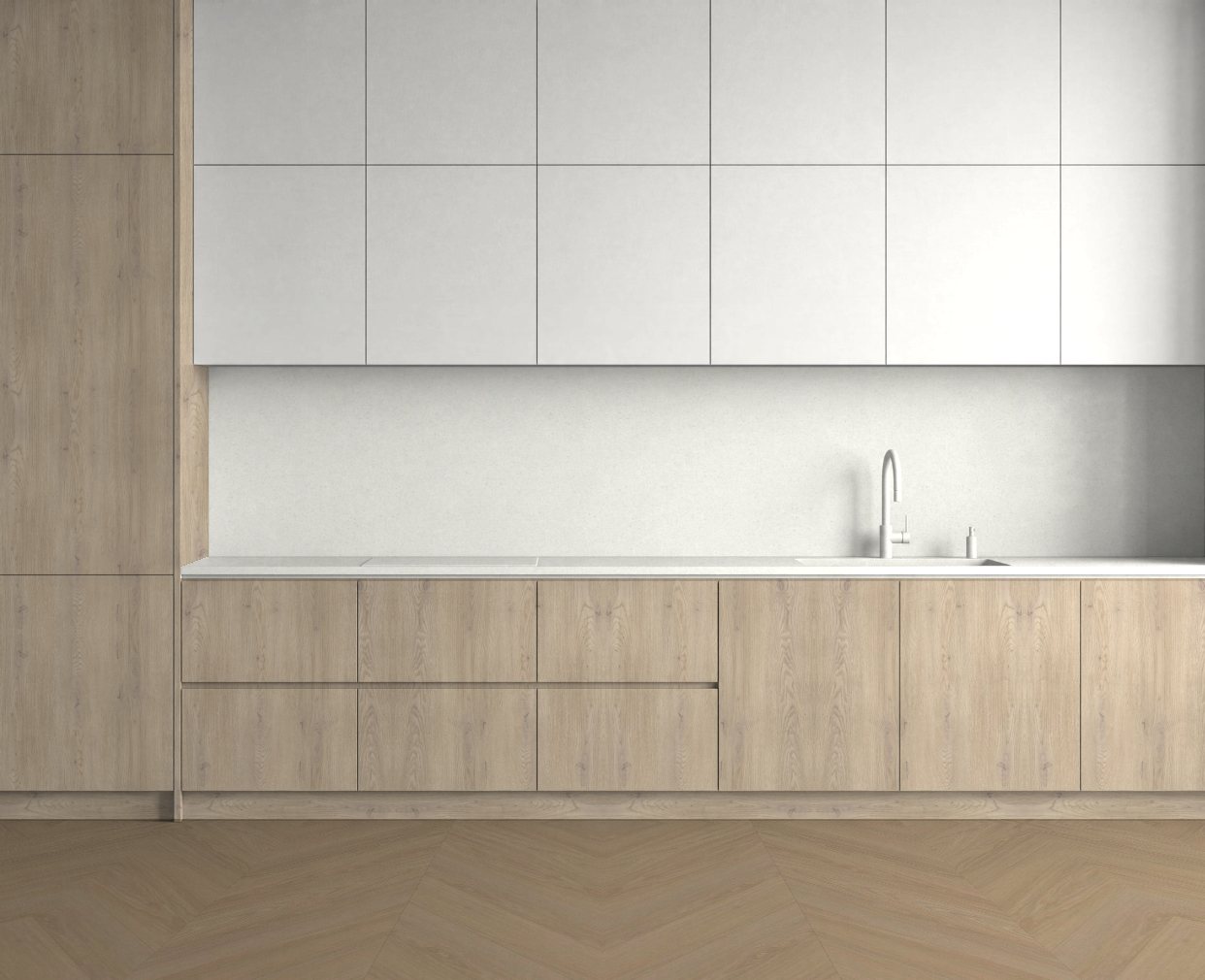 Virtuvė su Cotta Cremona Oak: Švelnus kontrastas