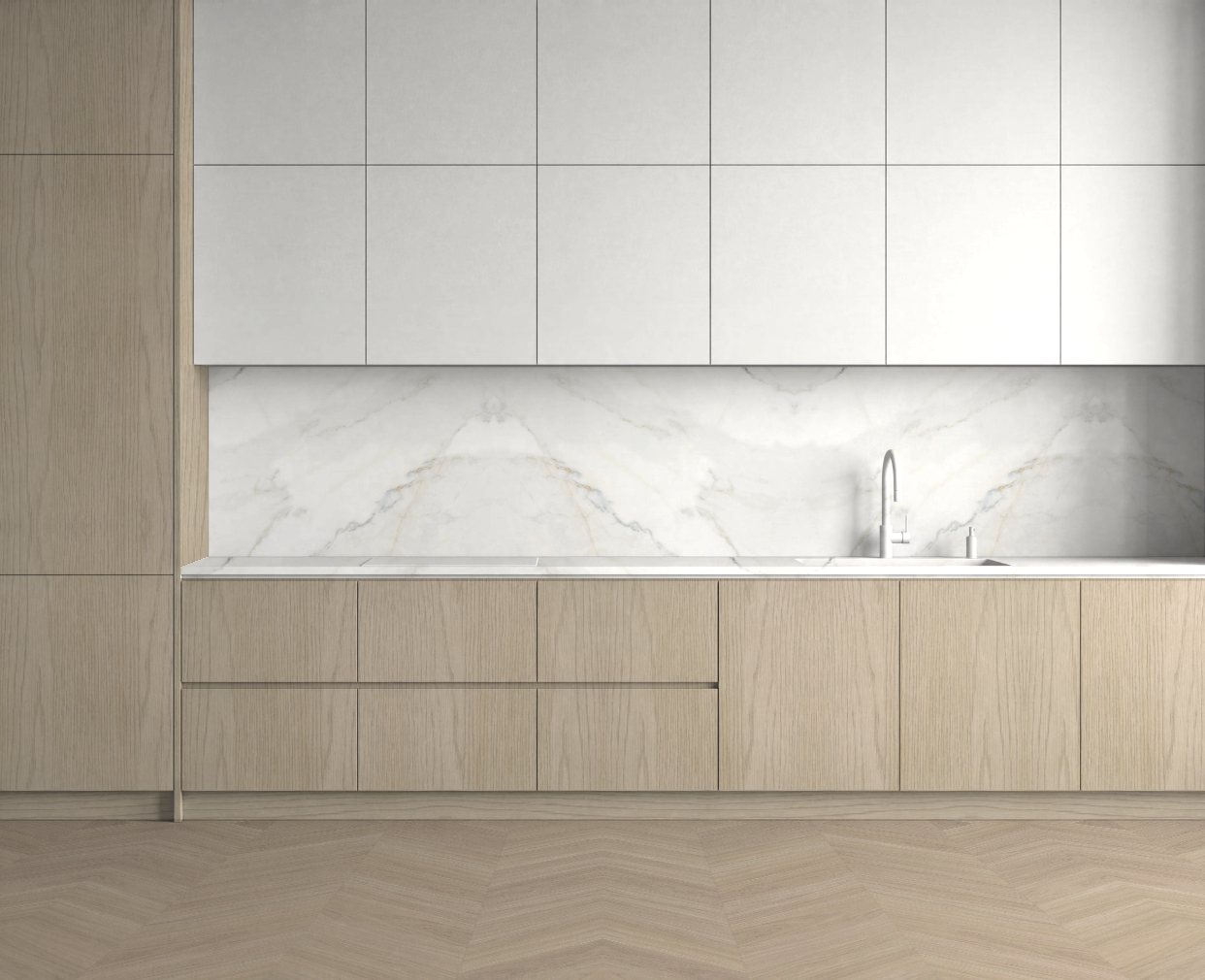 Virtuvė su Grand SoHo: Švelnus kontrastas