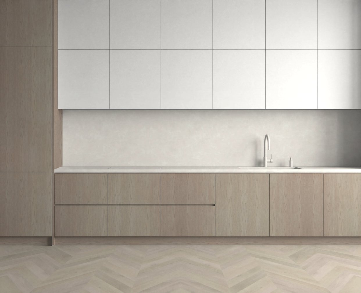 Virtuvė su Italian Stone: Švelnus kontrastas