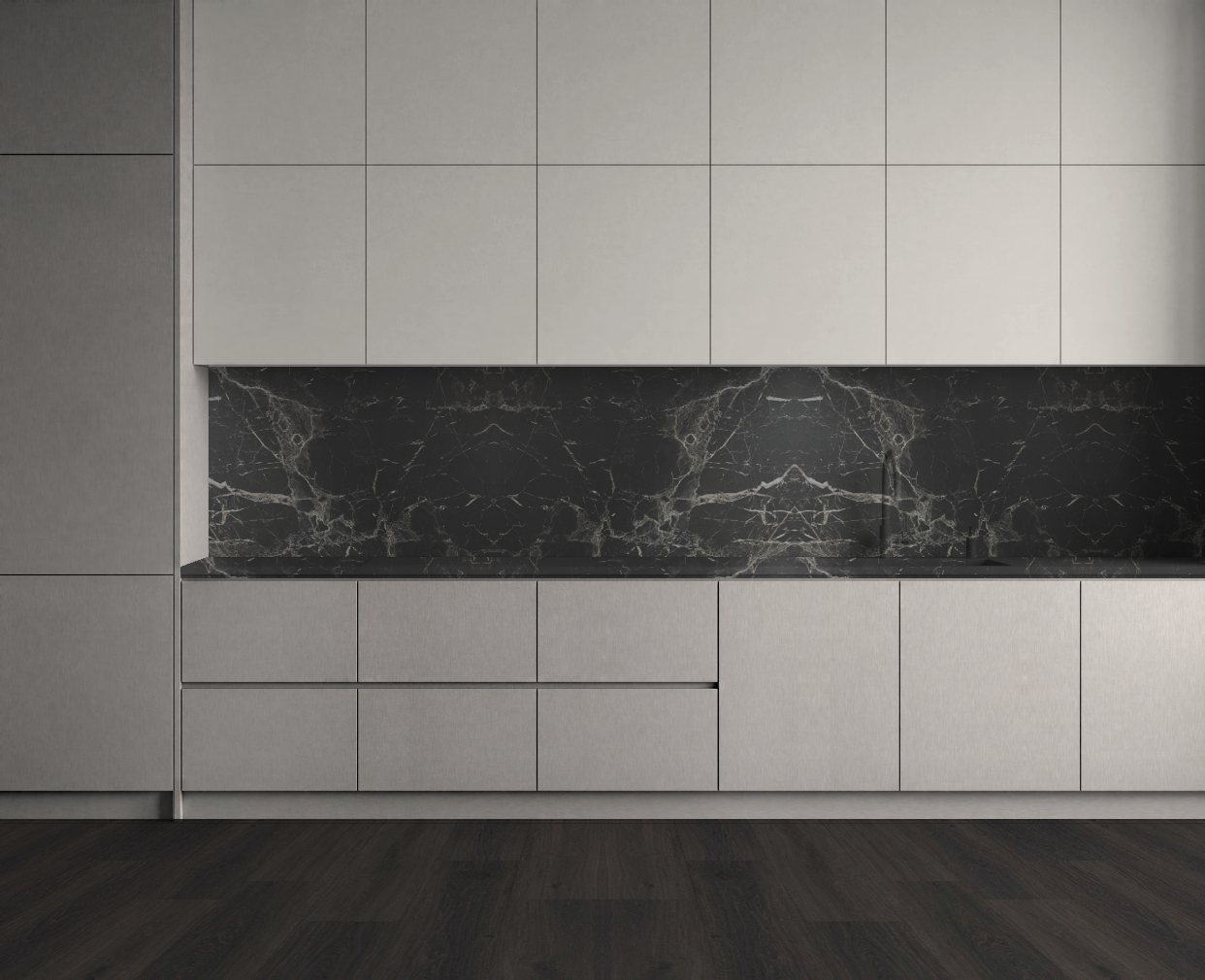 Virtuvė su Stainless Steel: Ryškus kontrastas