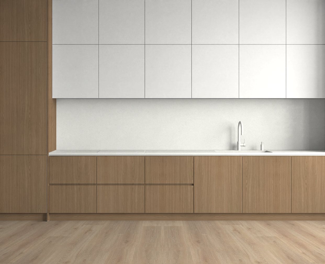 Virtuvė su Oak Royal Light Limed: Ryškus kontrastas