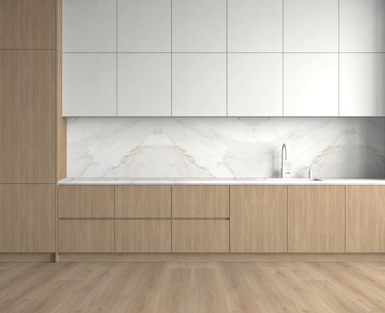 Virtuvė su Oak Royal Light Limed: Švelnus kontrastas
