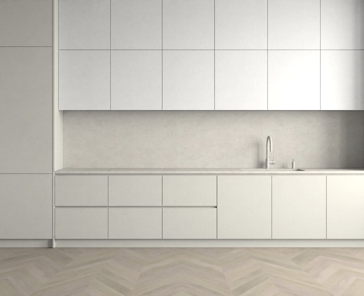 Virtuvė su Stone Beige: Švelnus kontrastas