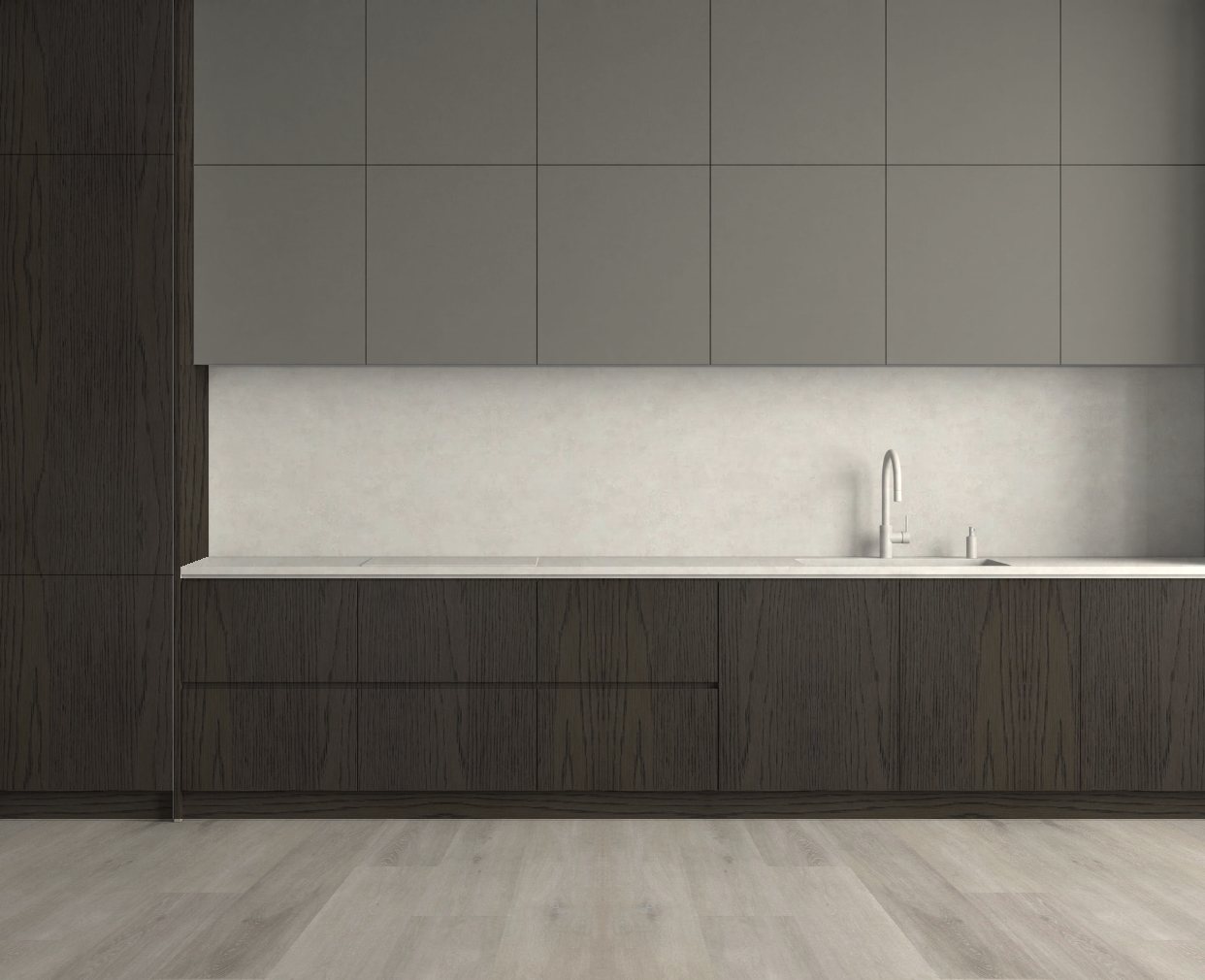Virtuvė su Crema Limestone: Ryškus kontrastas